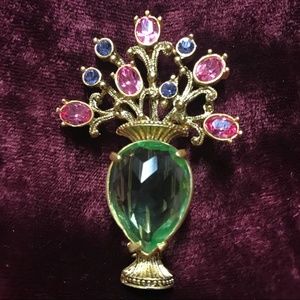 Flower Pin - Flowers in Vase - Flower Brooch